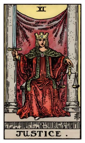 The Justice tarot card.