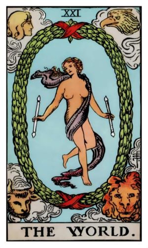 Lucky tarot card The World.