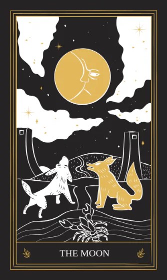 The Moon tarot Yes or No meaning in an upright position